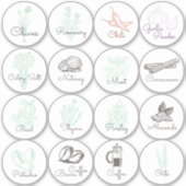 パントリーのハーブ、ナッツ、スパイスのストレージラベル シール (正面)