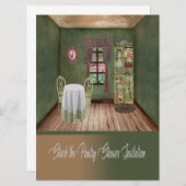 パントリーシャワー招待状を保管。コージールーム 招待状 (正面/裏面)