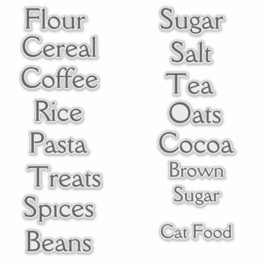 パントリーステープルカスタマイズ可能ビニール シール (正面)