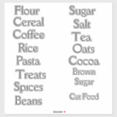 パントリーステープルカスタマイズ可能ビニール シール (シート)