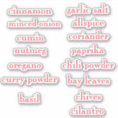 パントリースパイスセットレッドフォントステッカー シール (正面)