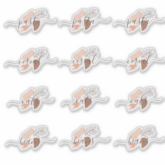 パントリー団体や組織オーガニックシェイプスクリプトステッカー シール (正面)