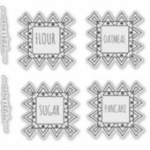 パントリー団体や組織スクエア縁どハートシール シール (正面)