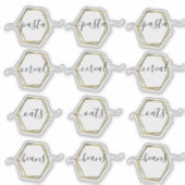 パントリー団体や組織フェイク金ゴールド幾何学スクリプト シール (正面)