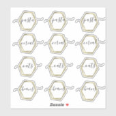 パントリー団体や組織フェイク金ゴールド幾何学スクリプト シール (シート)