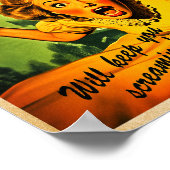 パンドラおもしろいモニウムパンダのレトロなホラー映画ポスター ポスター (角)