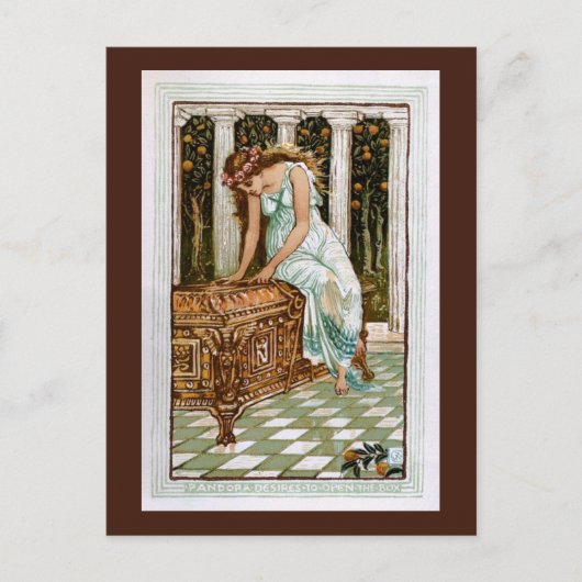 パンドラは箱を開けたいと思う ポストカード (正面)