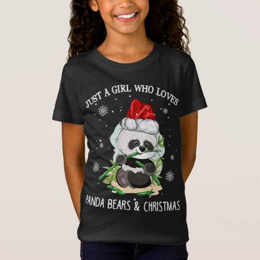 パンドラやクリスマスを愛する女の子 Tシャツ (正面)