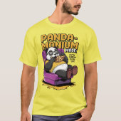 パンドラ(PANDAMONIUM)モード – 怠惰なパンダゲーマーピクセルアート Tシャツ (正面)