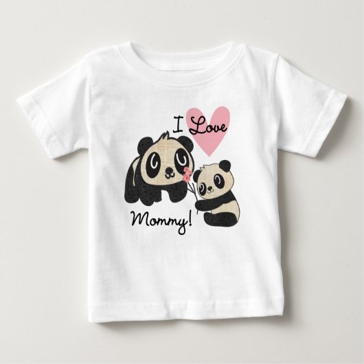 パンドラ(PANDAS)はママが大好き ベビーTシャツ (正面)