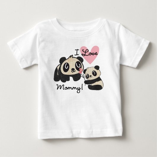 パンドラ(PANDAS)はママが大好き ベビーTシャツ (正面)