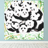 パンドラ(PANDAS)ファミリーキャンバスの絵画印刷 –  キャンバスプリント (インサイチュ (ウッドフロア))