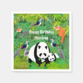 パンドラ(PANDAS)レディーアマーストのキジの赤いパンドラ(PANDAS)の竹 スタンダードカクテルナプキン (正面)