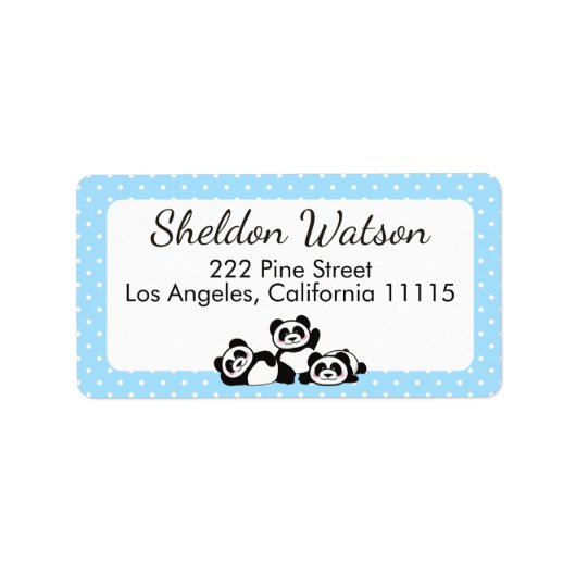 パンドラ(PANDAS)水玉模様差出人住所 ラベル (正面)