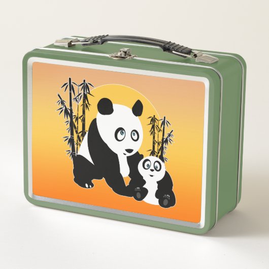 パンドラ(Pandas) – 父と子 メタルランチボックス (正面)