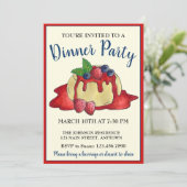 パンナコッタフレッシュフルーツフイタリアンィードディナーパーティー 招待状 (スタンド正面)