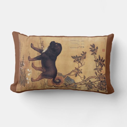 パンニ苍猊 ~チベットマスティフ~ジュゼッペ・カスティリオーネ~ ランバークッション (正面)