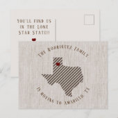 パンハンドルブラウンリネンとハートテキサス州ムービング 案内ポストカード (正面/裏面)