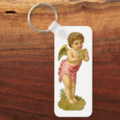 パンパイプとヴィンテージクリスマス、ミュージシャンエンジェル キーホルダー (正面)