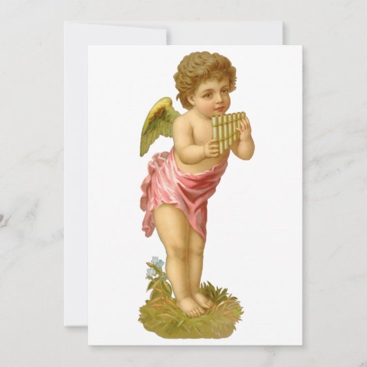 パンパイプとヴィンテージクリスマス、ミュージシャンエンジェル シーズンカード (正面)