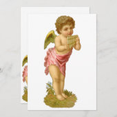 パンパイプとヴィンテージクリスマス、ミュージシャンエンジェル シーズンカード (正面/裏面)