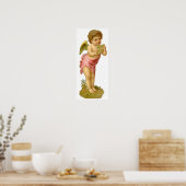 パンパイプとヴィンテージクリスマス、ミュージシャンエンジェル ポスター (キッチン)