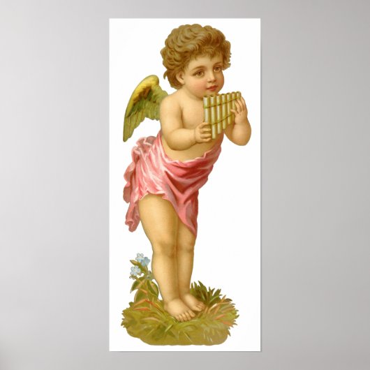 パンパイプとヴィンテージクリスマス、ミュージシャンエンジェル ポスター (正面)