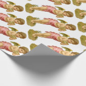 パンパイプとヴィンテージクリスマス、ミュージシャンエンジェル ラッピングペーパー (角)