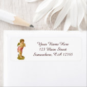 パンパイプとヴィンテージクリスマス、ミュージシャンエンジェル ラベル (インサイチュ)