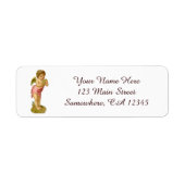 パンパイプとヴィンテージクリスマス、ミュージシャンエンジェル ラベル (正面)