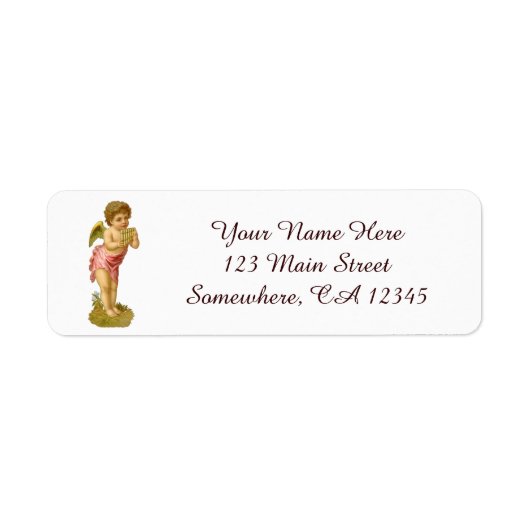 パンパイプとヴィンテージクリスマス、ミュージシャンエンジェル ラベル (正面)