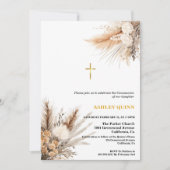 パンパエレガントスグラスクロスファースト聖餐式 招待状 (正面)