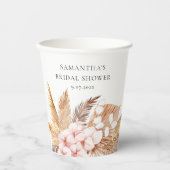 パンパエレガントスグラスピンクモダンフローラ 紙コップ (正面)