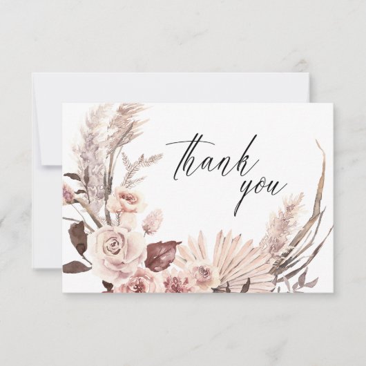 パンパエレガントスグラスフローラクリーム結婚花 サンキューカード (正面)