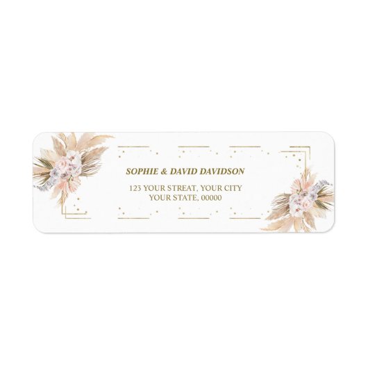 パンパエレガントスグラスフローラ差出人住所ラベル ラベル (正面)