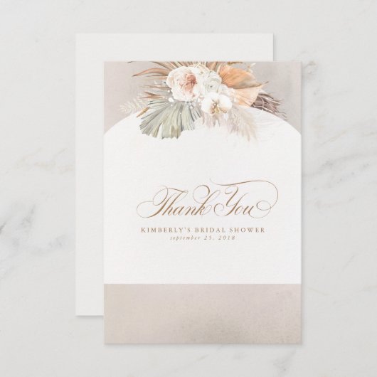 パンパエレガントスグラスホワイトフローラありがとう サンキューカード (正面/裏面)