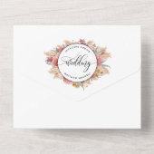 パンパエレガントスグラス結婚と穴あきRSVP オールインワン招待状 (裏面)