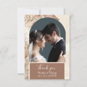 パンパエレガントスグラス&ボホニュートラル結婚ズ写真 サンキューカード (正面)