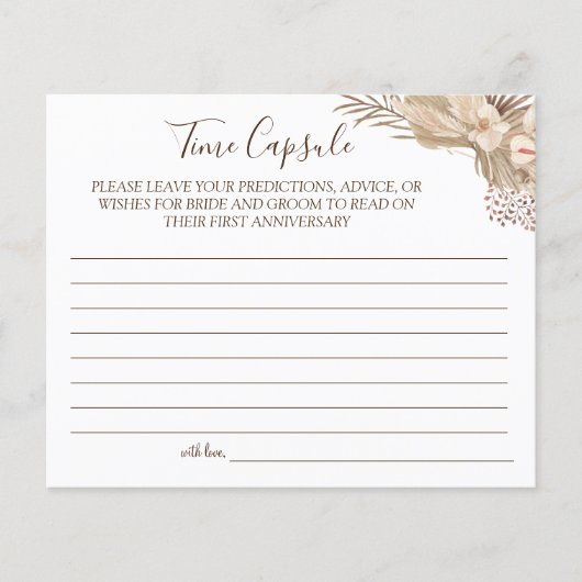 パンパグラスタイムカプセル結婚のアニバーサリーカード チラシ (正面)