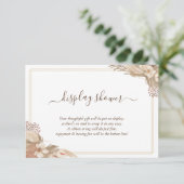 パンパグラスディスプレイブライダルウェディングシャワーエンクロシュール エンクロージャーカード (スタンド正面)