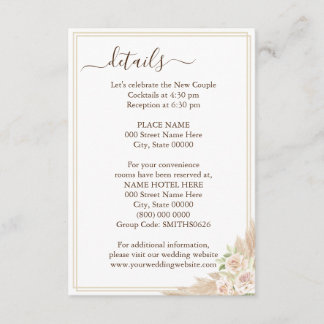 パンパグラスフローラ結婚ズ詳細カード エンクロージャーカード