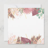 パンパスとユーカリ中性ボホ妊娠 案内状 (裏面)