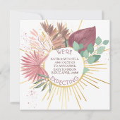 パンパスとユーカリ中性ボホ妊娠 案内状 (正面)