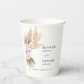 パンパスのヤシの葉は、田舎結婚の野生の 紙コップ (裏面)