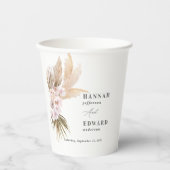 パンパスのヤシの葉は、田舎結婚の野生の 紙コップ (正面)