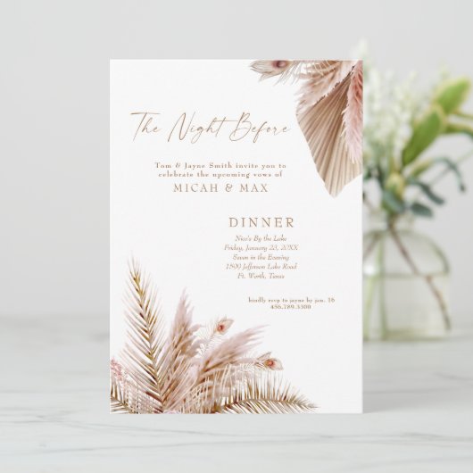 パンパスのリハーサル結婚ディナーの前の夜 招待状 (スタンド正面)