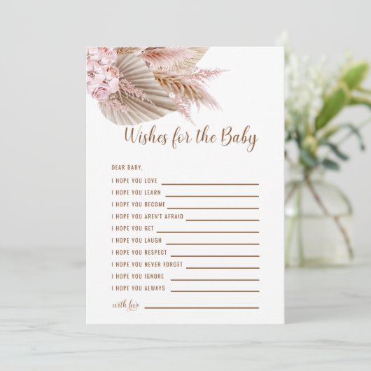 パンパスの赤ちゃんのためのベビーシャワーの願い 招待状 (スタンド正面)