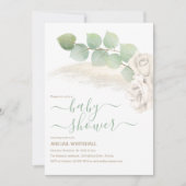 パンパスアンエレガントドアイボリーバラシャワー招待状 招待状 (正面)