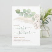 パンパスアンエレガントドアイボリーバラシャワー招待状 招待状 (スタンド正面)