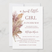 パンパスエレガンスマウブピンクの赤ちゃんシャワー招待 招待状 (正面)